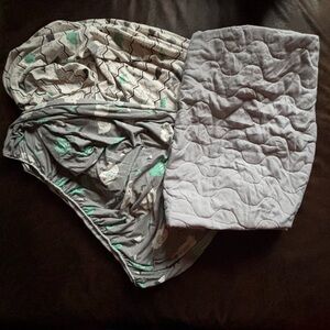 2 mini crib sheets PLUS 1 crib sheet protector
